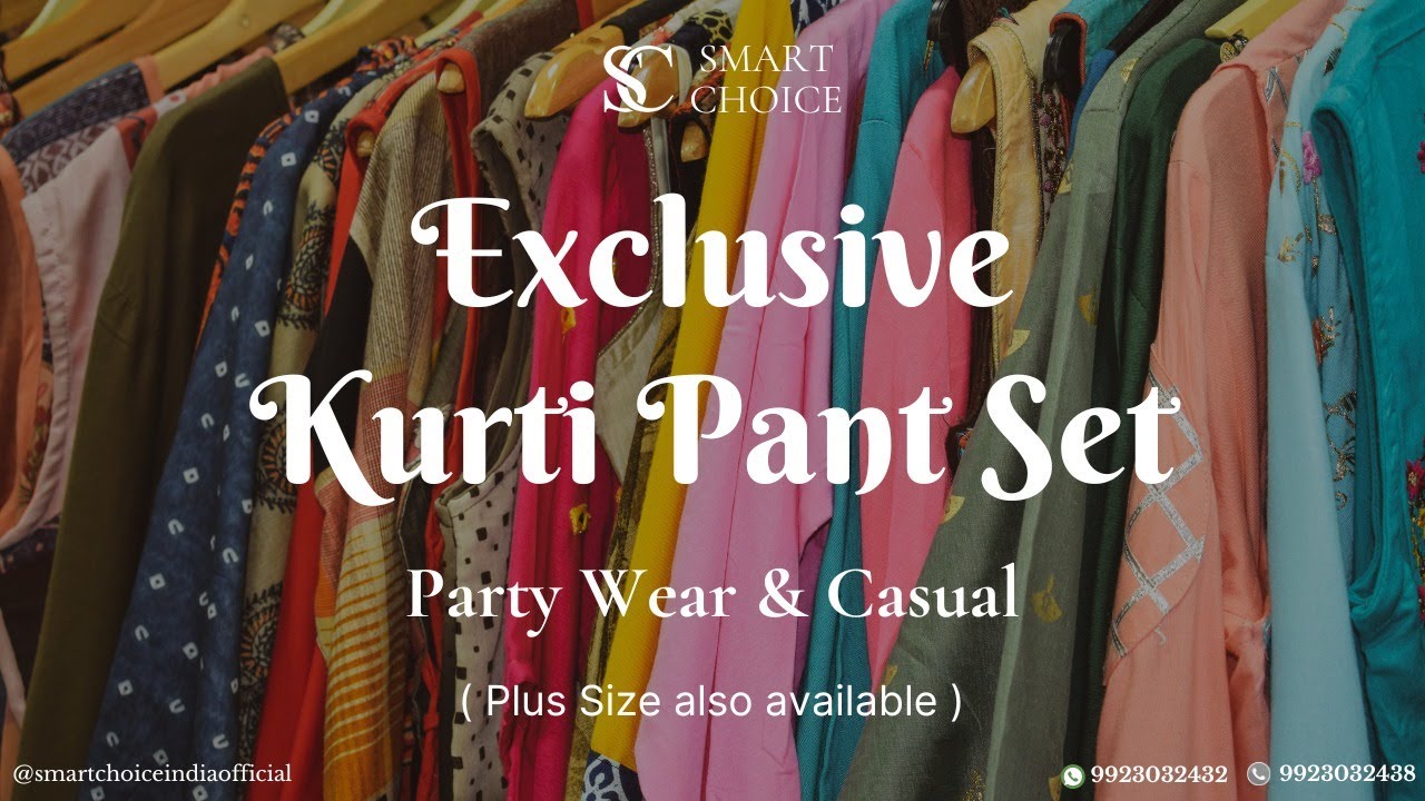 Exclusive Kurti Pant Set | Party Wear & Casual | Plus Size Also Available | Smart Choice