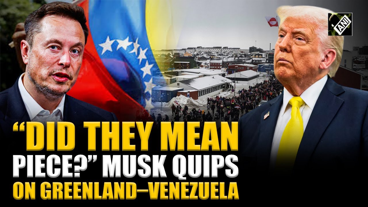 Musk at WEF quips: “Did they mean piece? Like Greenland and Venezuela?”