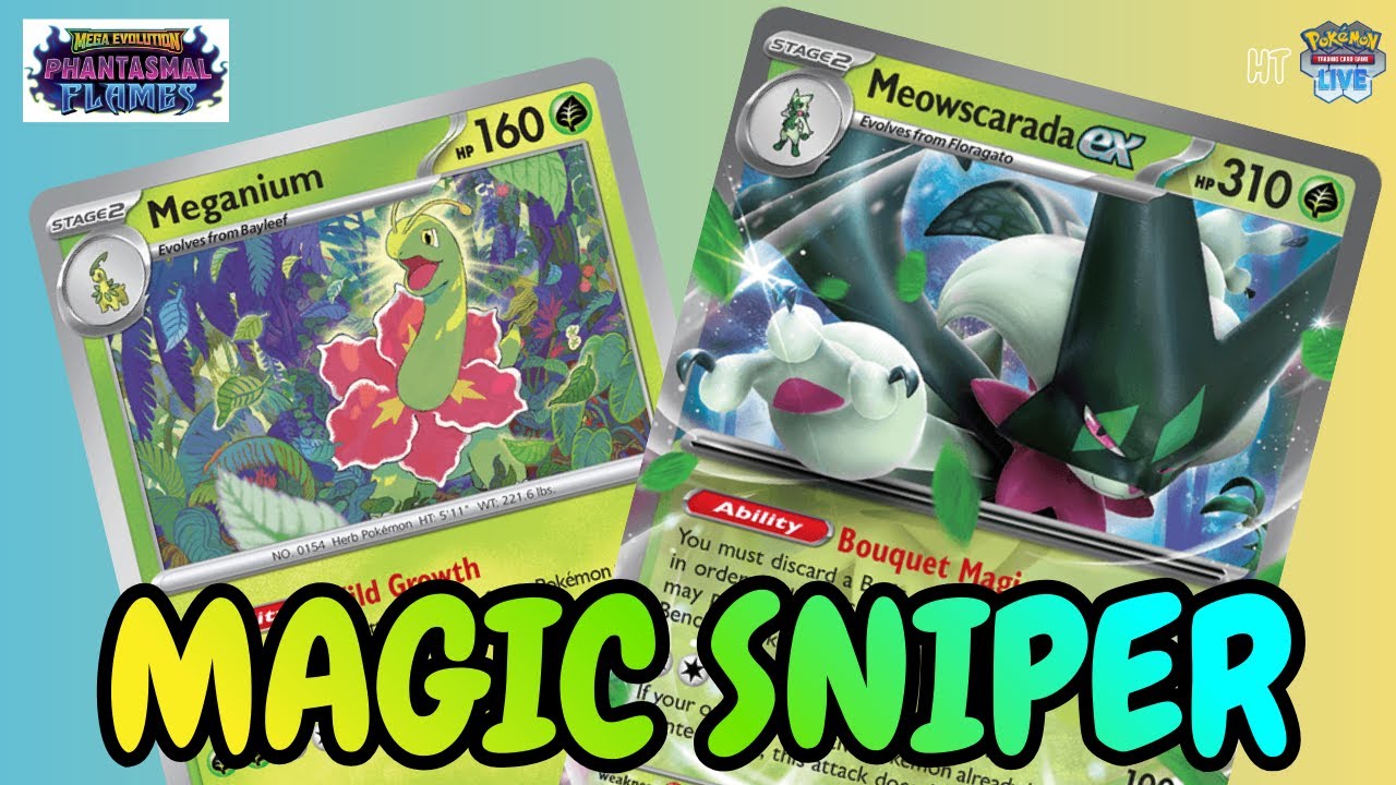 [PTCG] Ловкий снайпер! Мегаэволюция! Призрачное пламя! Список карт колоды Мяускарада/Меганиум + и...
