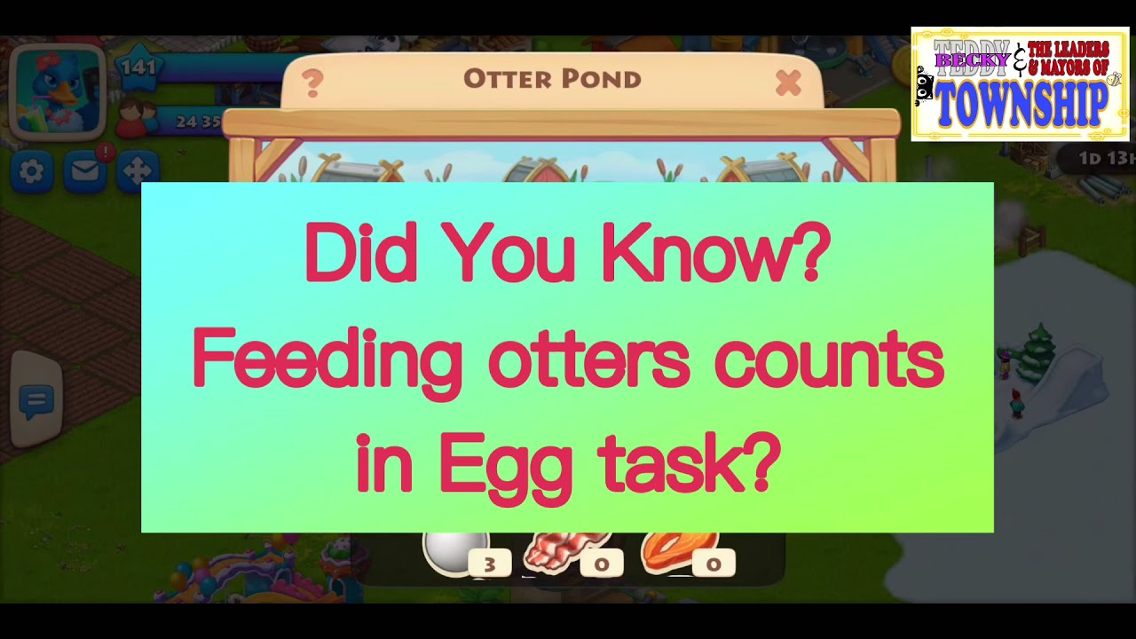 Township: Use Eggs in Factory Task - Feed Otters?!?