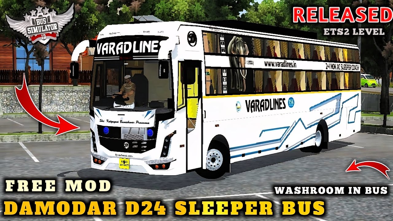 Скачать VARADLINES DAMODAR D24 SLEEPER BUS MOD для симулятора автобуса Индонезия | БУССИД | #buss...