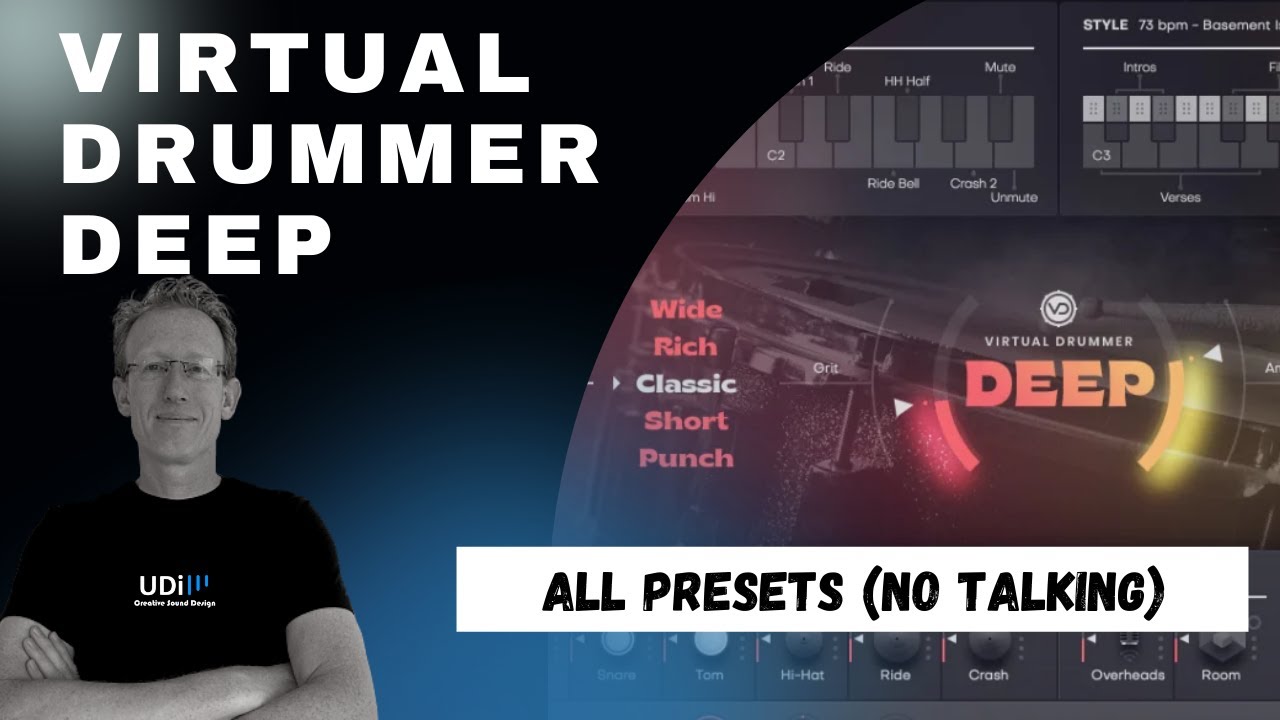 UJAM Virtual Drummer - DEEP - ALL PRESETS DEMO - NO TALK!