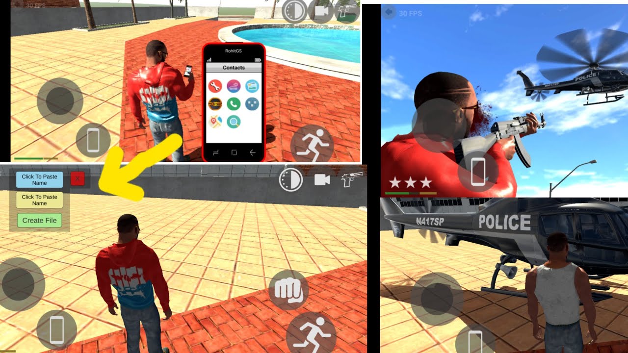 Indian bike driving 3D game mein police helicopter ka cheat code a Gaya
