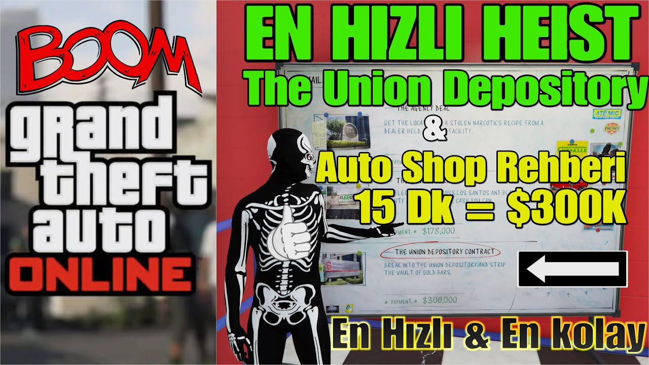 GTA 5 ONLINE | The Union Depository Contract Heist(EN HIZLI TAKTIK)& Auto Shop Para Kasma Taktiği