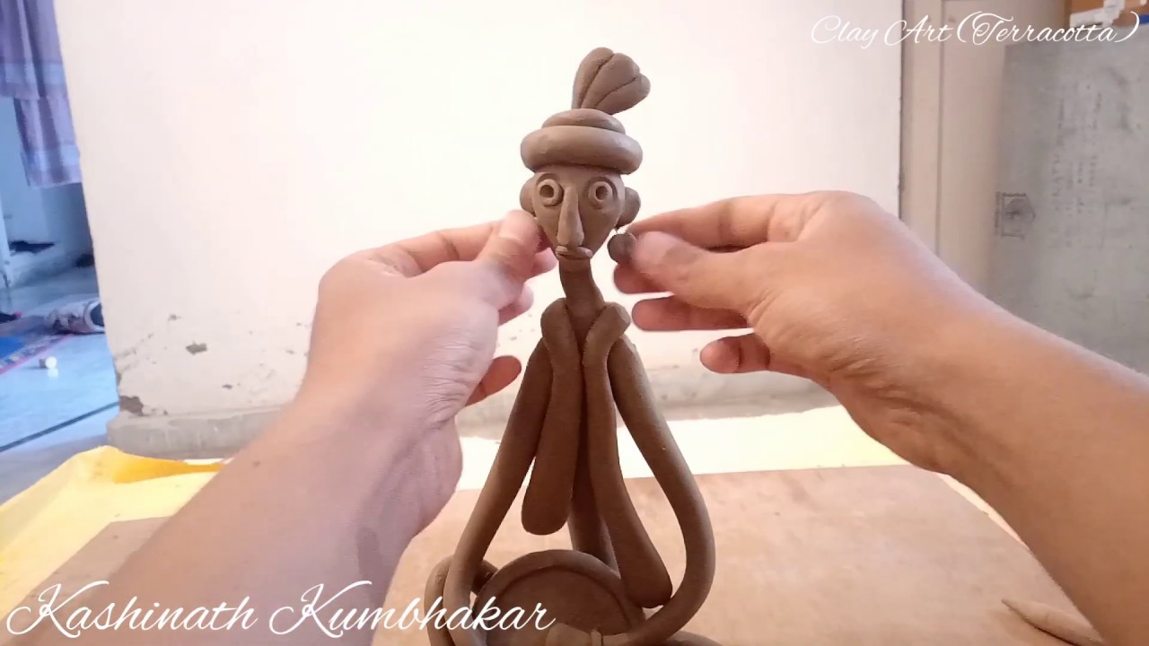 Easy Abstract Clay Art// How To Make Terracotta Art Figure// Folk musician//2020