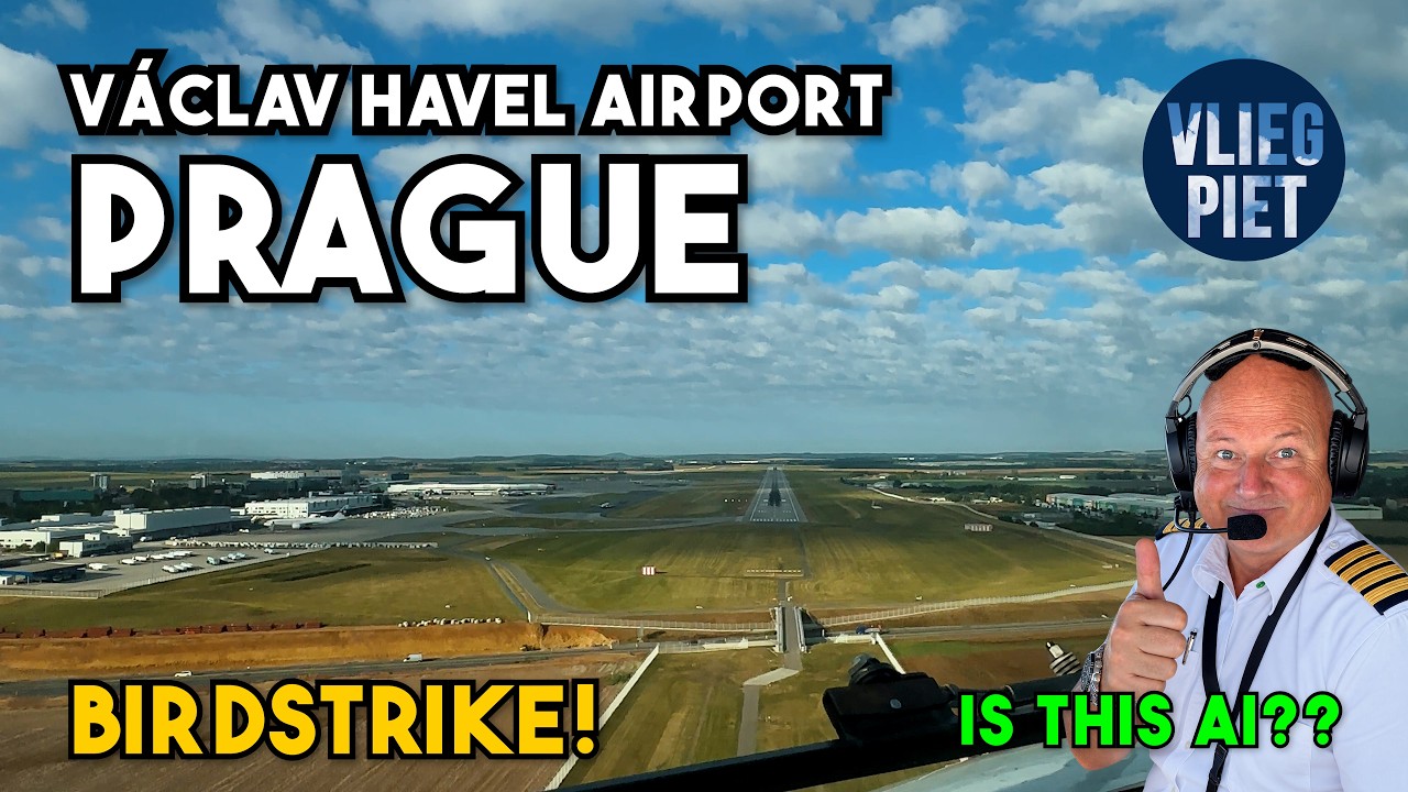 Bird Strike on Final! | Boeing 737 Landing in Prague