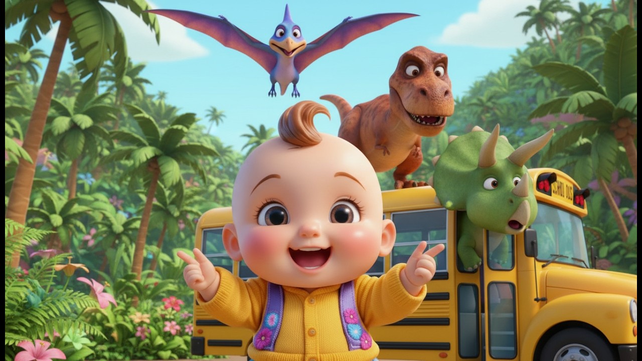 Canción del Viaje en Autobús de Dinosaurios 🦕🚌🎶 Canción Infantil Educativa en Español Para Niños