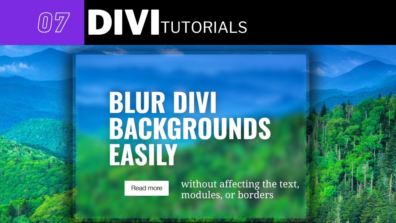 How to Blur a Divi Background Image Without Affecting Text or Modules (Parallax Effect Tutorial)