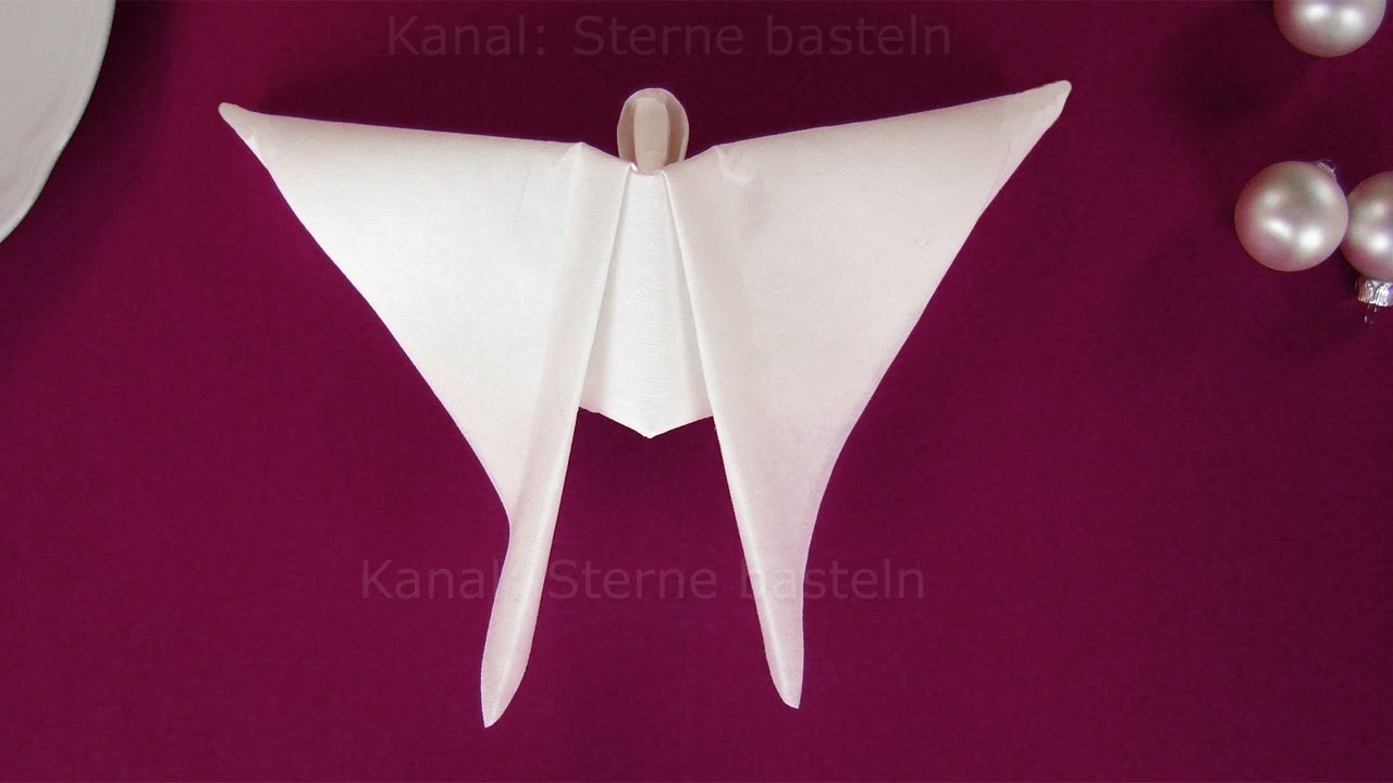 Engel basteln mit Papier-Servietten. Basteln Weihnachten: Weihnachtsengel Weihnachtsdeko: Origami