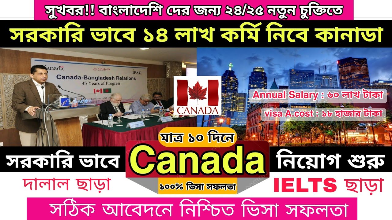 দালাল ছাড়া মাত্র ১০ দিনে কানাডা ভিসা success | Canada work permit visa 2024 full apply processing