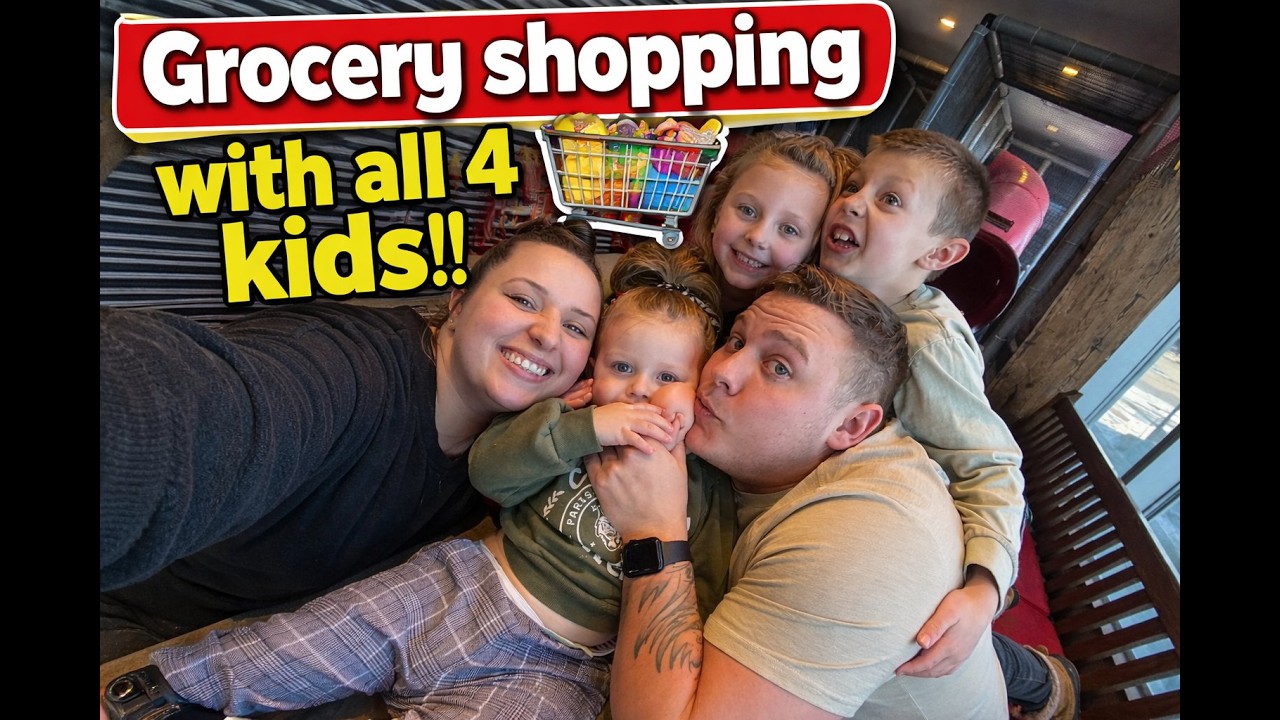 Saturday grocery shopping with all four kids!