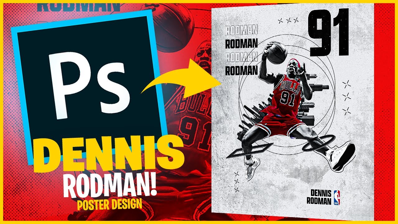 DENNIS RODMAN Abstract POSTER design (PHOTOSHOP 2021)
