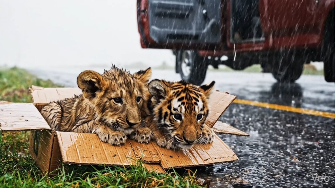 This girl saved two soaking wet tiger cubs   You Won't Believe What They Did Later
