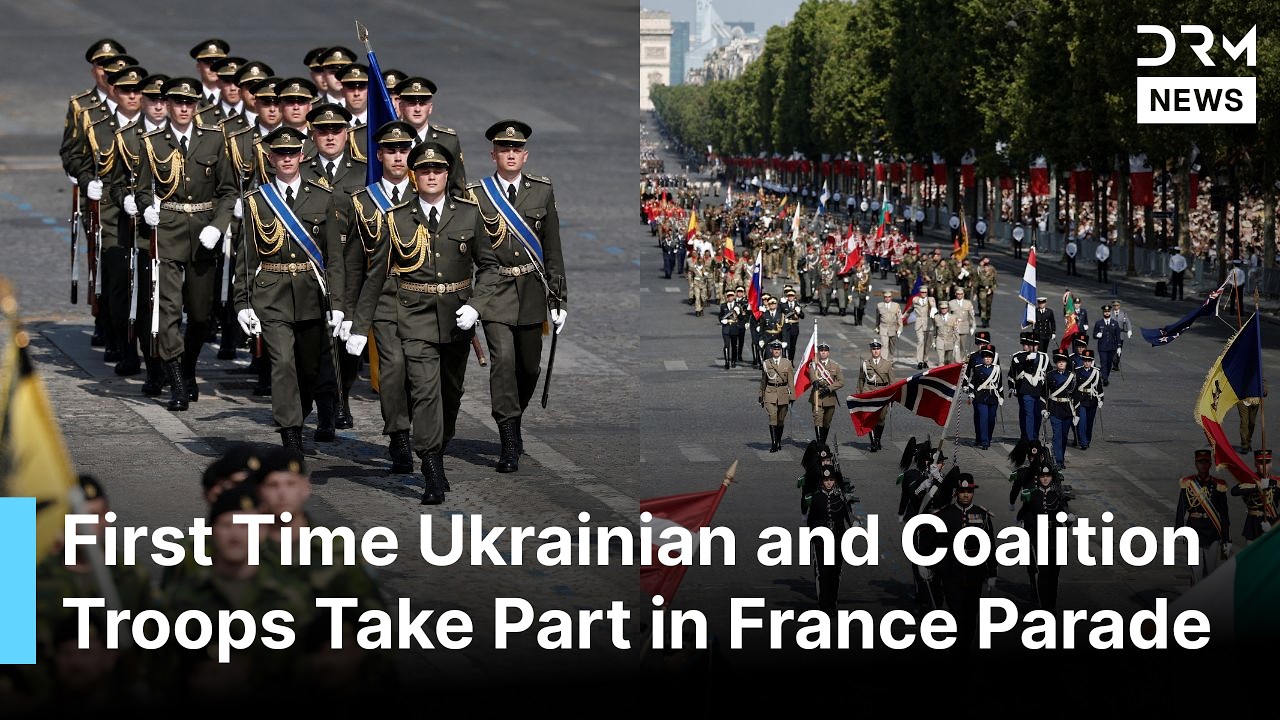 FIRST TIME: Ukrainian and Coalition Troops Take Part in France's Bastille Day Military Parade | AQ1B