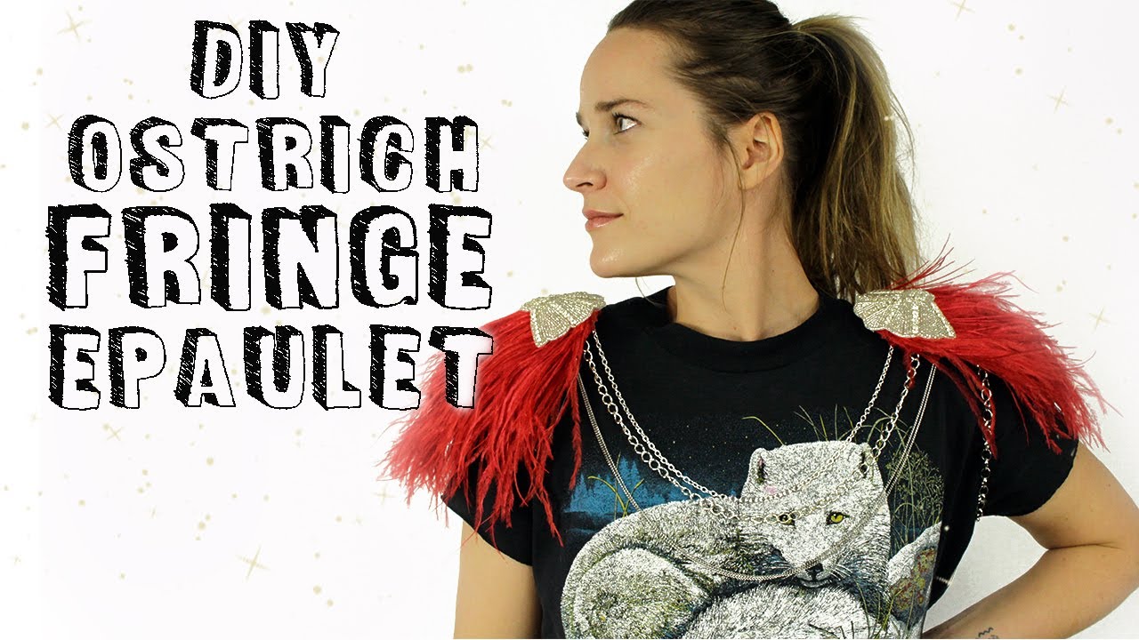 Ostrich Fringe Epaulet with a Clasp | DIY, Ready To Wear & Fashion