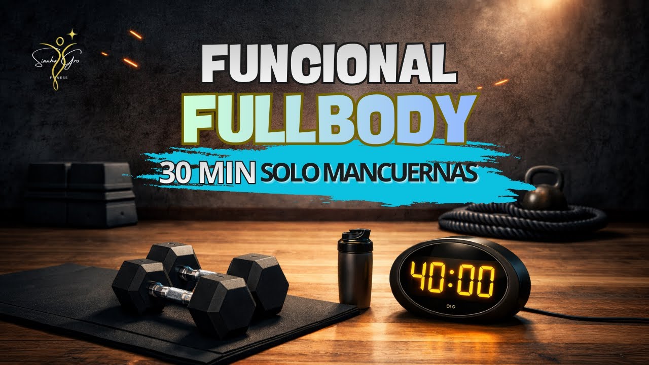🔥 ENTRENAMIENTO FUNCIONAL FULLBODY en 30 MIN | Fuerza + Cardio con mancuernas en casa