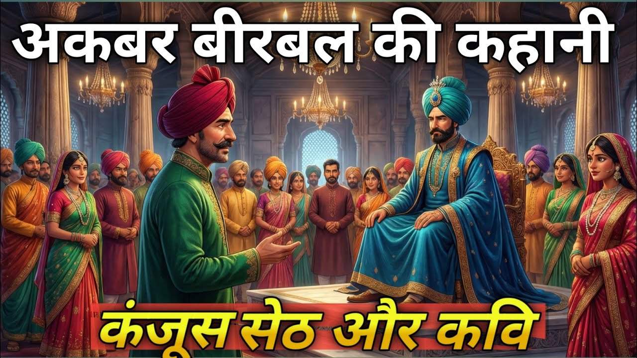 अकबर बीरबल की कहानी | कंजूस सेठ ने कवि को ठगा, बीरबल ने ऐसे दिया सबक | Akbar Birbal Kahani