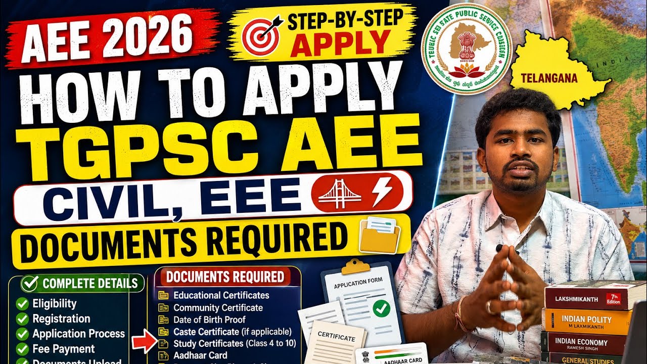 TGPSC AEE 2026 Apply Process 🔥 Civil & EEE Full Guide | Documents Required + Step-by-Step Form Fill