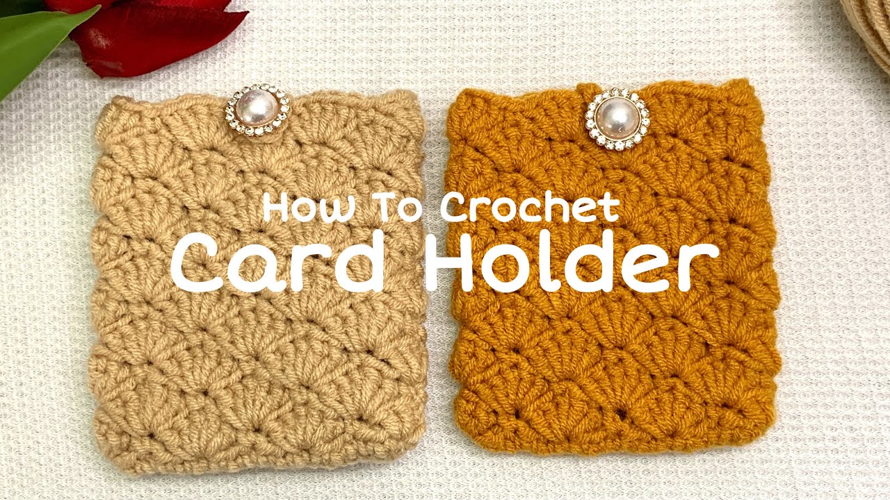 ✨How To Crochet Card Holder | Shell Stitch