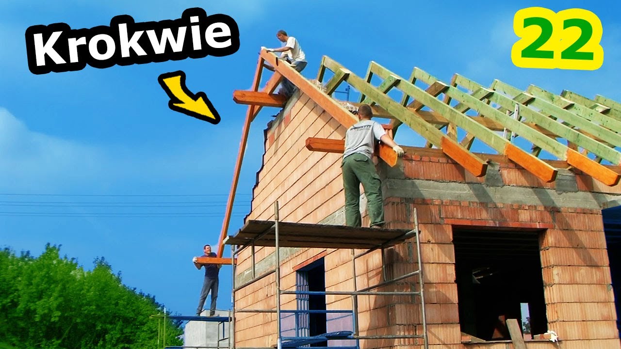 Montujemy Jętki i Krokwie! - Jak wykonać Szablon Dachu? + Wymian dla Daszku z Przodu Domu (Vlog 22)