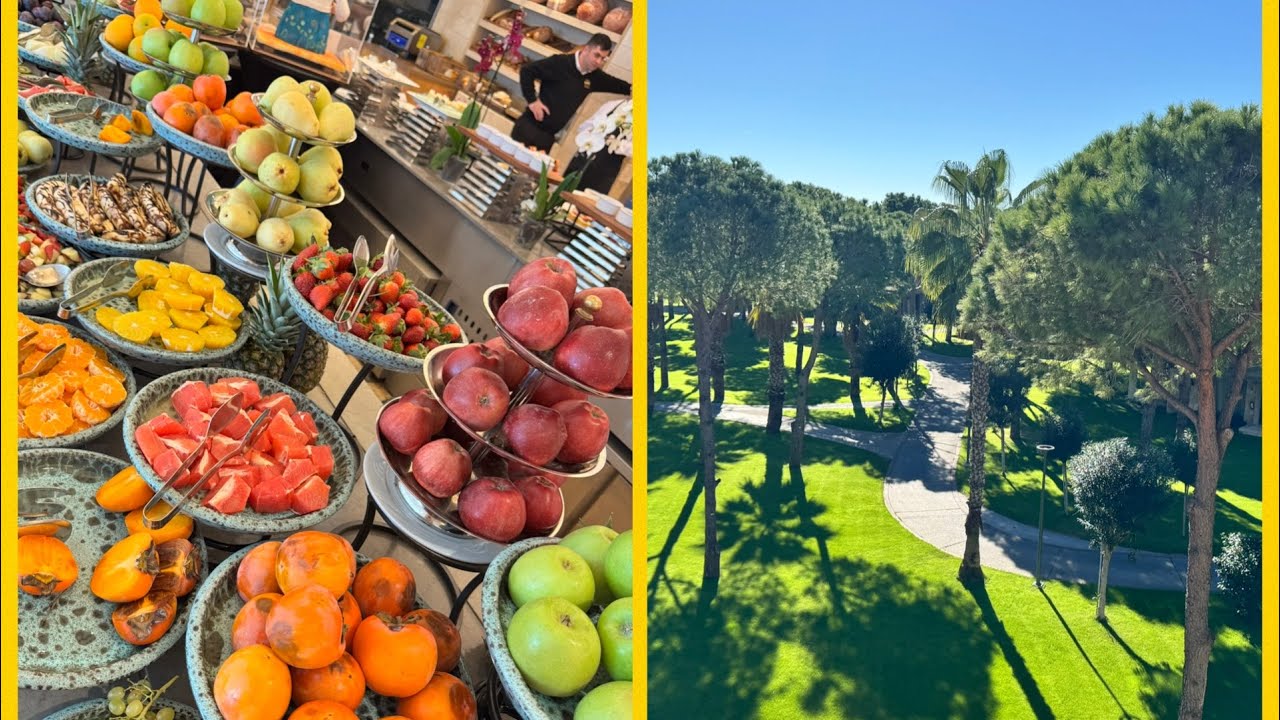 Gloria Golf Resort Belek Обзор нашего стандартного номера Первый обед  