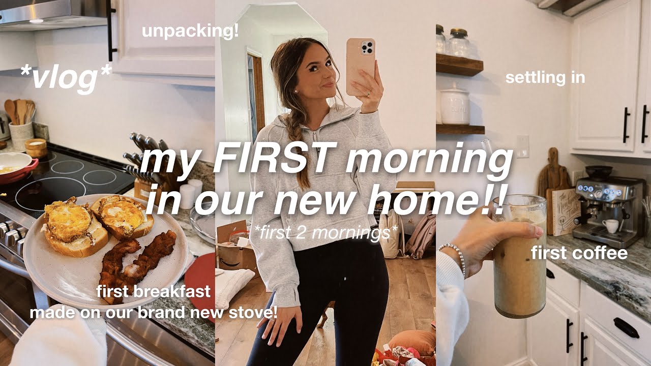 FIRST MORNING IN OUR NEW HOME | unpacking, cooking, & getting into a routine! ☕️🏡🫶🏻