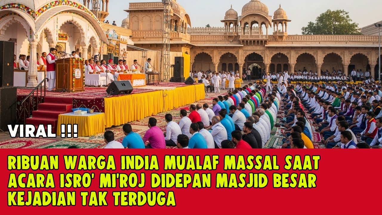 KEJADIAN TAK TERDUGA ! RIBUAN WARGA INDIA MUALAF MASAL SAAT ACARA ISRA' MI'RAJ DIDEPAN MASJID