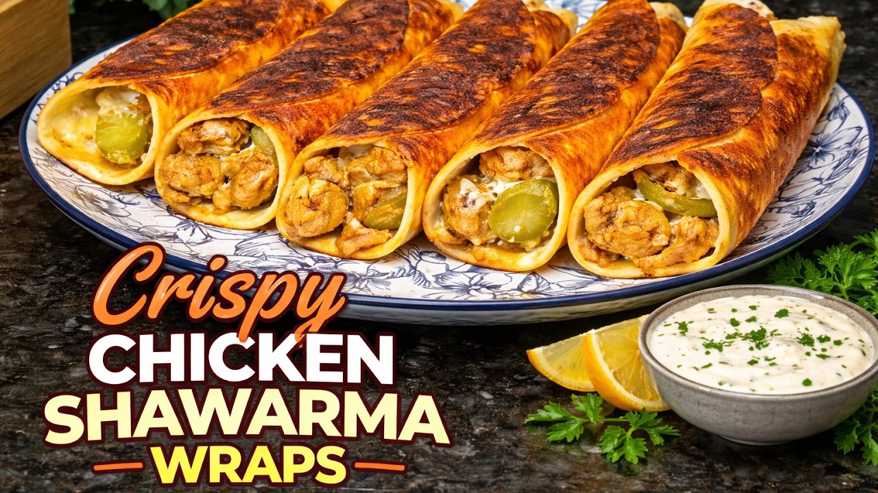 Crispy Chicken Shawarma Wraps | Easy and Quick Homemade Recipe!