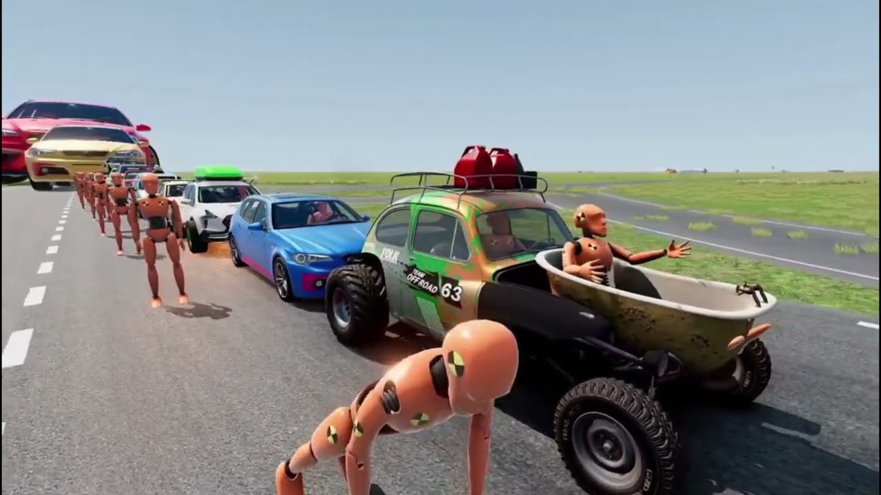 Big and Small Cars Vs Giant Pit | Extreme Car Crash  | Lri Gamming 