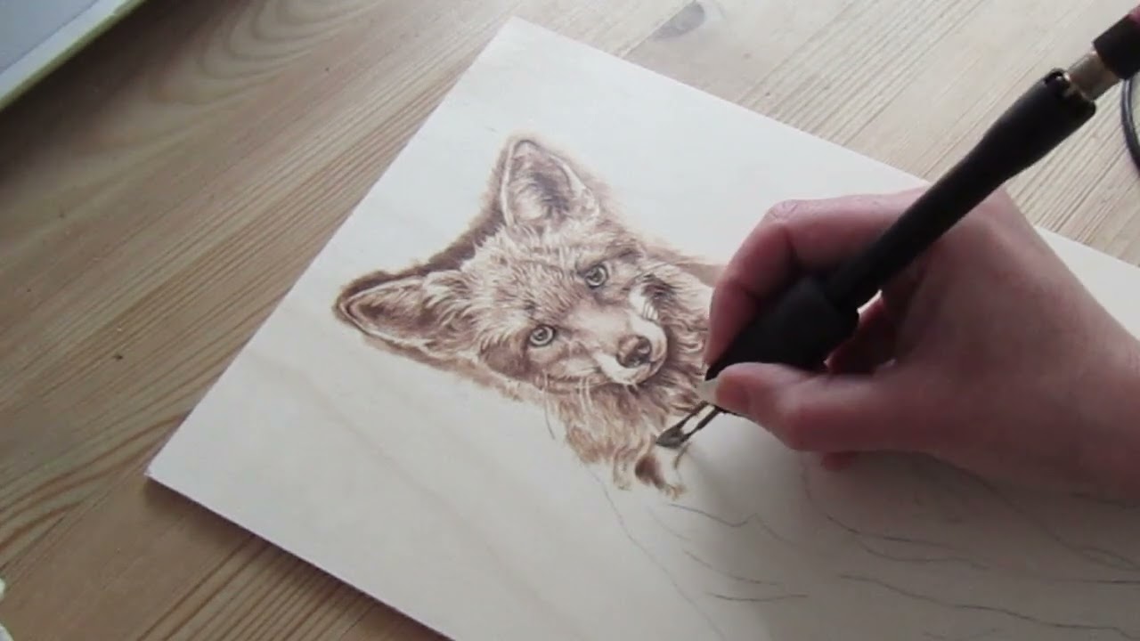 Pirografia - volpe