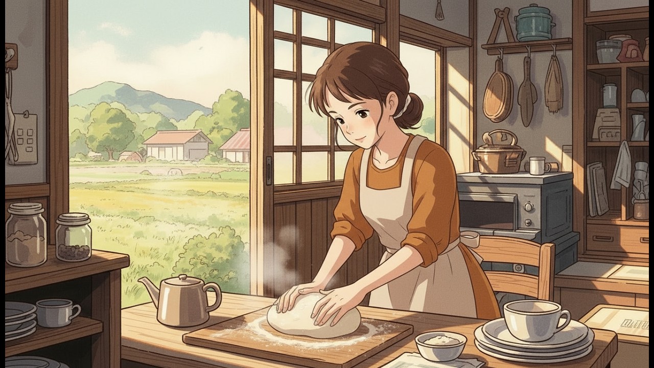 A Quiet Morning Baking Bread in a Remote Countryside Home | Ghibli Inspired Slow Living