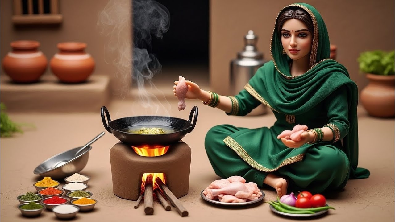 “24 Hours for THIS Mini Food?! 😱”  Traditional Miniature Doll Cooking Tandoor Roti