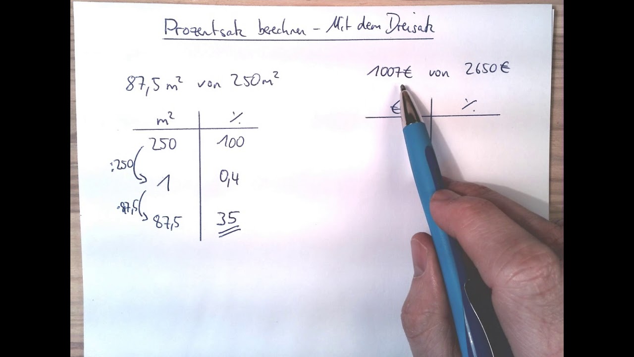 Prozentsatz berechnen - Mit dem Dreisatz