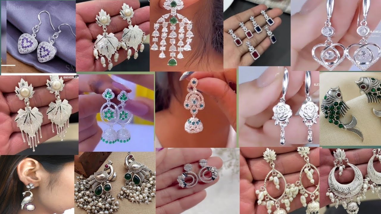 Latest Silver Earring Designs || Silver Earrings Design  For Girls  #silverjewellery