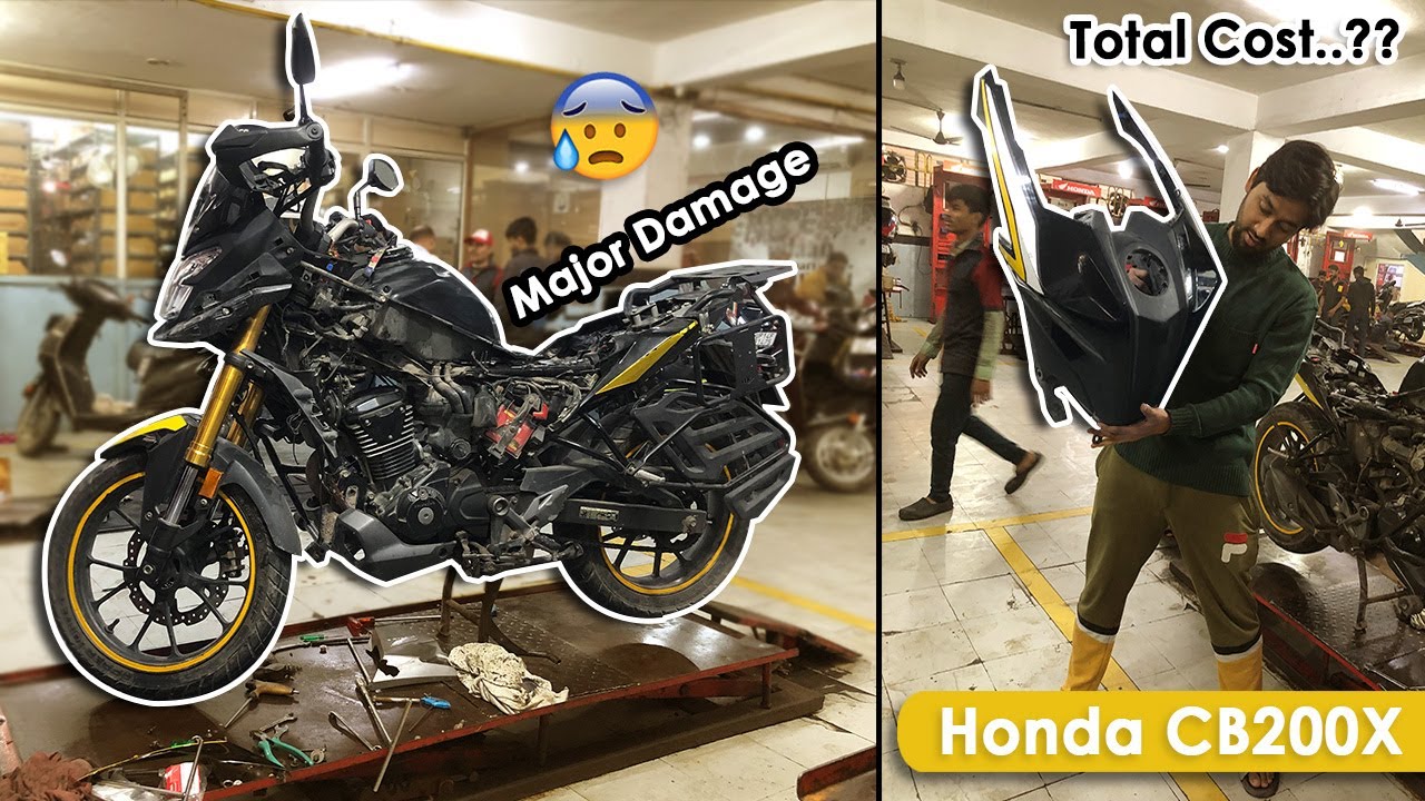 Honda CB200X Crash | Apni Rudra Ki Ye Halat Ho Gayi😰 | Honda CB200X Parts Cost