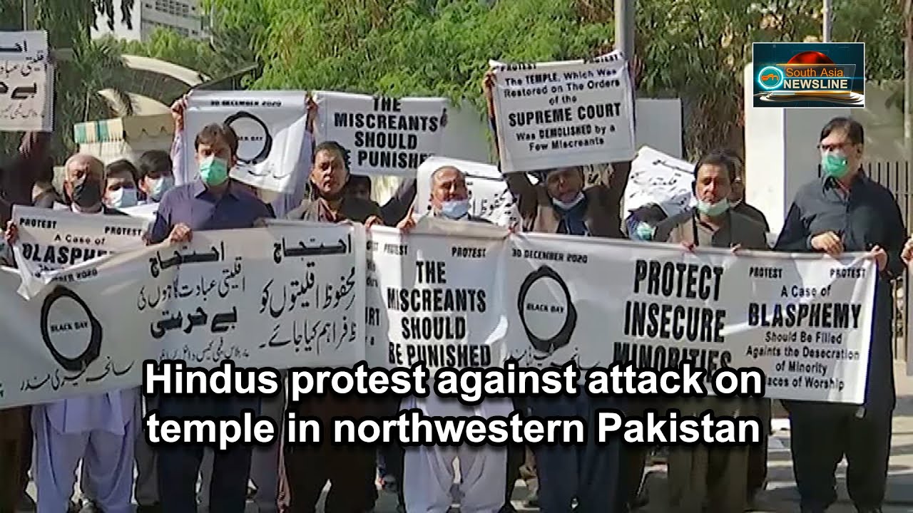 Hindus protest against attack on temple in northwestern Pakistan