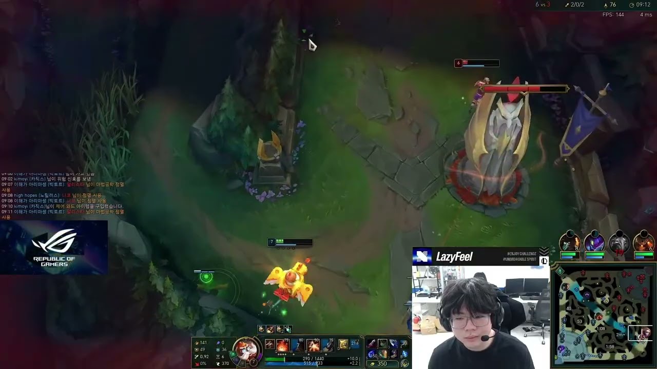 Ezreal thách đấu Hàn ngợp thở khi đối đầu Corki của Lazyfeel