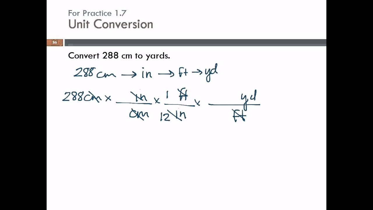 Unit Conversion: cm to yards
