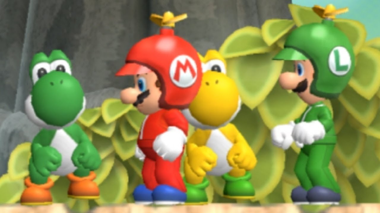 New Super Mario Bros Wii - All Yoshi Levels (2 Players)