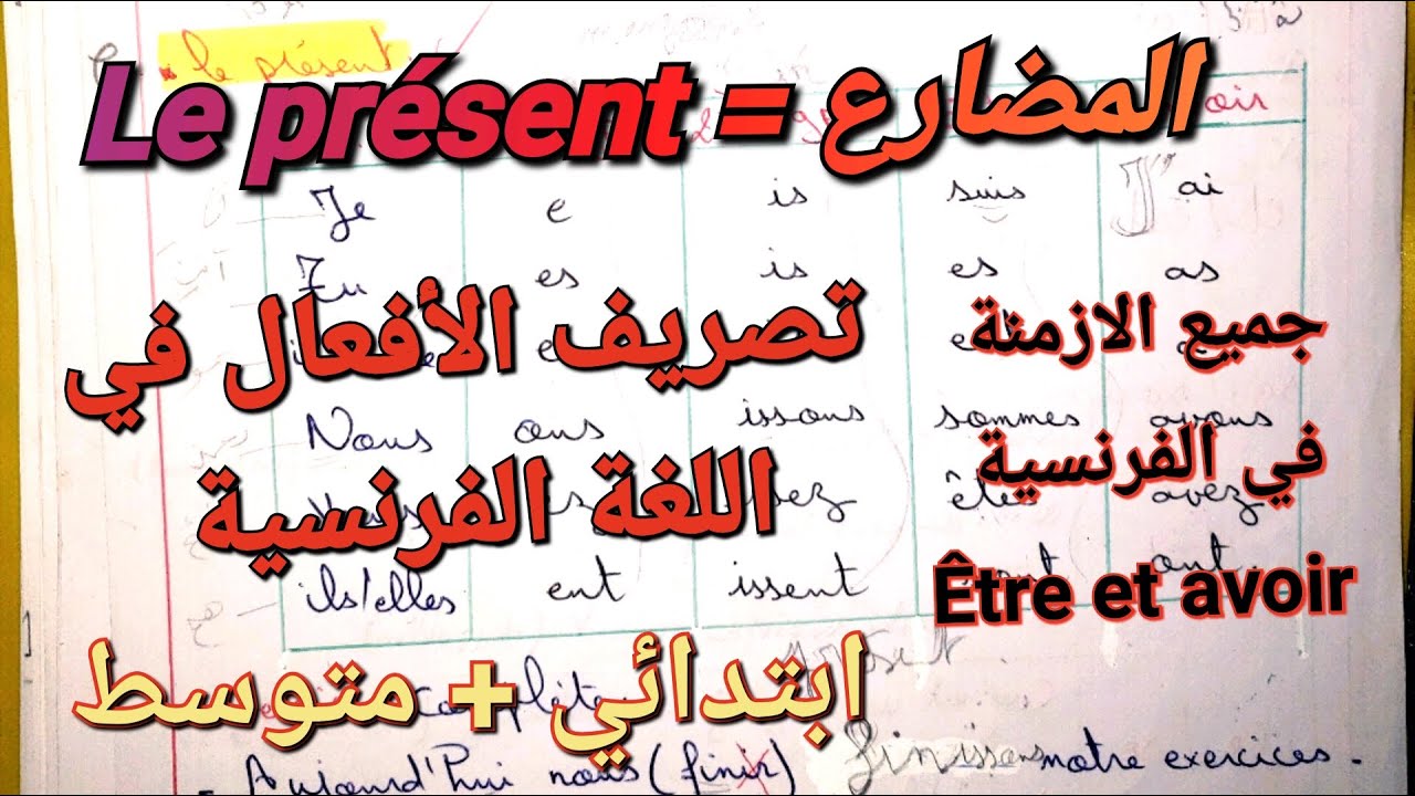 Conjugaison:le présent🔥كيف اصرف الأفعال في المضارع في اللغة الفرنسية بسهولة و بدون اي أخطأ