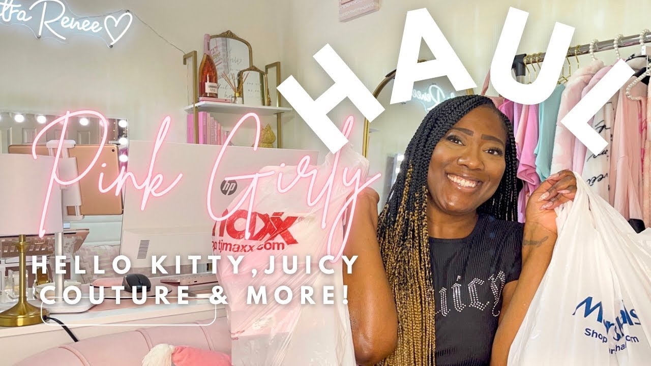 PINK GIRLY TJ MAXX & MARSHALL’S HAUL | HELLO KITTY , & JUICY COUTURE🩷 #girlyhaul #hellokitty #hauls