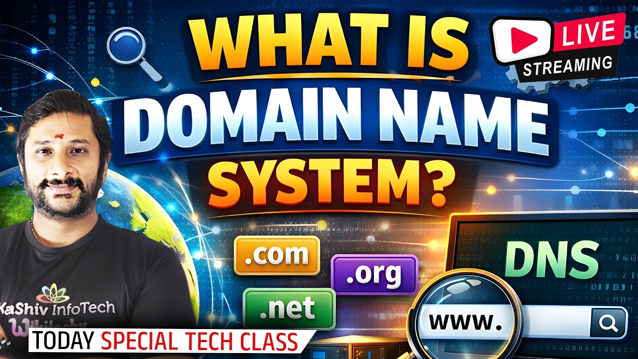 🚨 LIVE: DNS Explained Simply | What is Domain Name System? 🚀 | Kaashiv Infotech Cyber Security