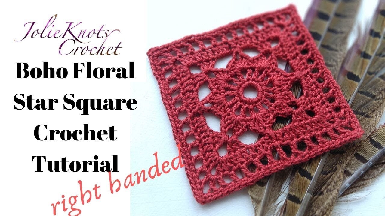Easiest Granny Square Ever UPDATED 🌸 Boho Floral Star Granny Square Crochet Tutorial - RIGHT HANDED