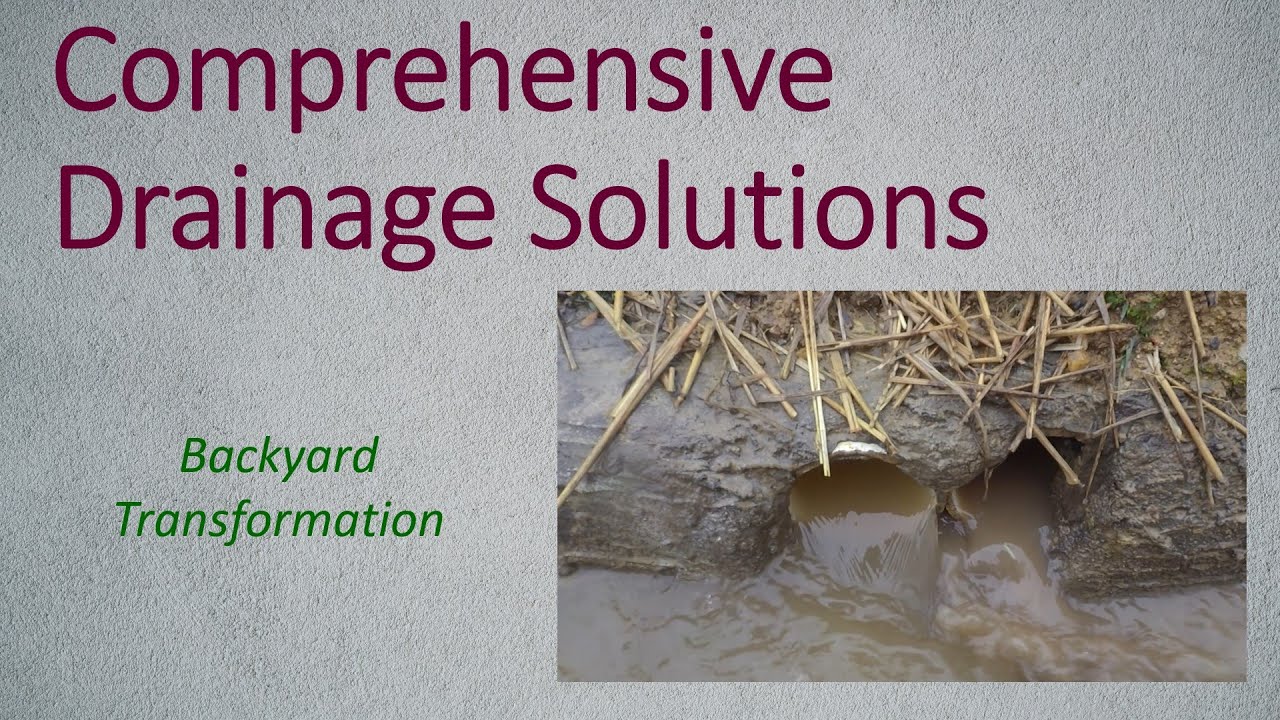 Concrete, channel drain, grading, french drain. Comprehensive drainage solutions.