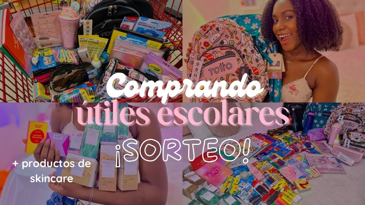 SORTEO DE ÚTILES ESCOLARES💗📓⭐️ + Vlog comprando útiles (Desde el 03 al 09 de agosto 2025)