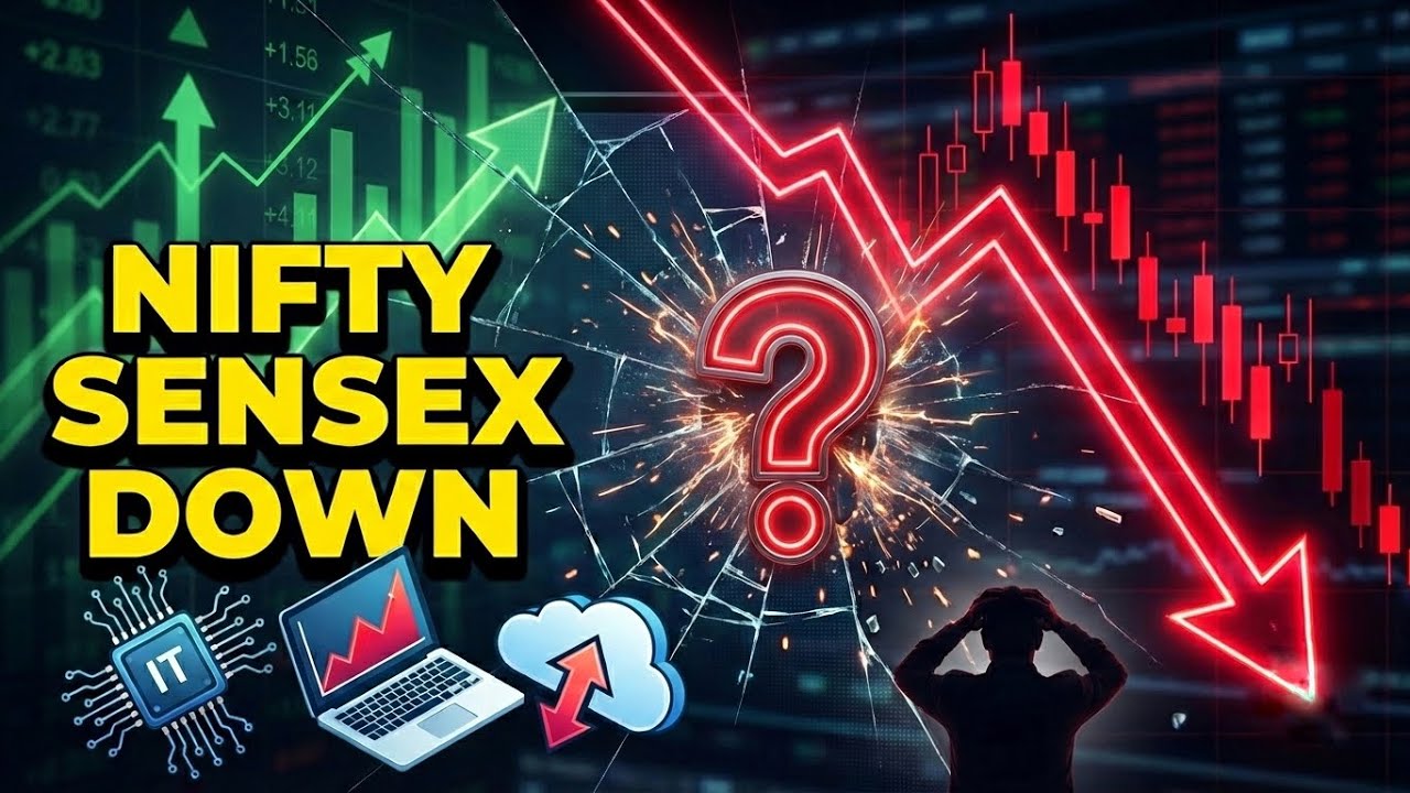 NIFTY & SENSEX FALL? 🔻 Market Alert — IT Sell-Off Hits Hard? 🚨