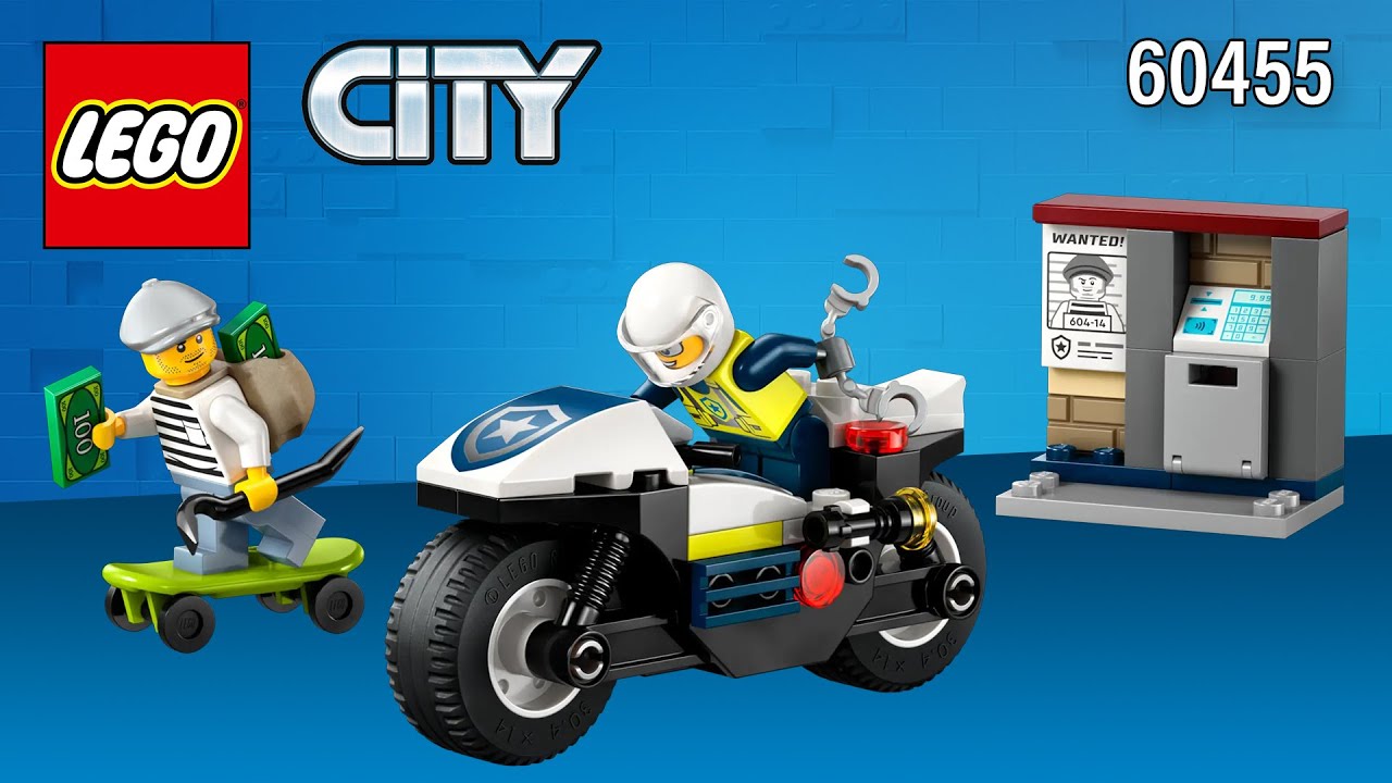 LEGO City Police Motorcycle Chase (60455)[65 pcs] Step-By-Step Building Instructions@Top Brick Builder