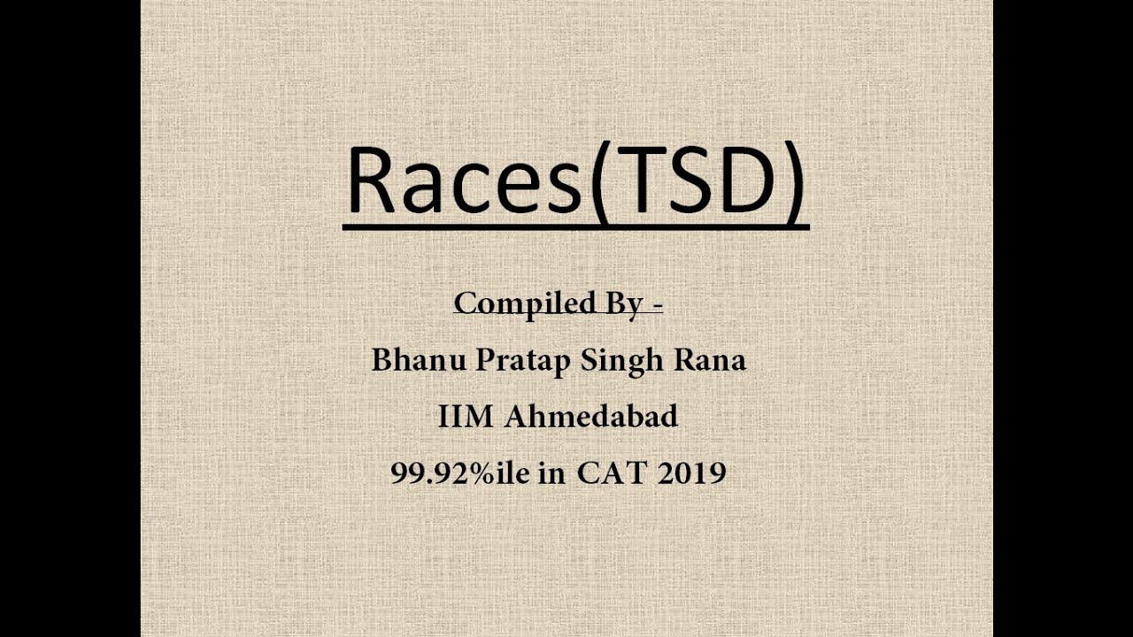Races (Time, Speed, Distance TSD) - 100% Covered