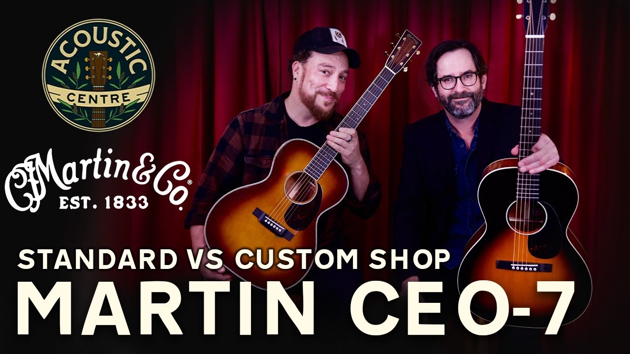 Martin 00 Slope Shoulder Comparison – CEO-7 vs Custom Shop Adirondack/Koa – Acoustic Centre