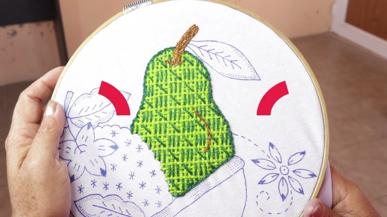 PUNTADA FANTASIA FACIL para una PERA🍐 BORDADOS FACILES 301